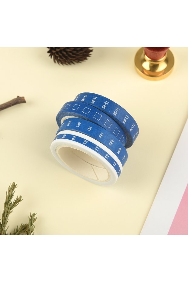 xiaolvwhite 4Rolls/lot Time Management Tape Weekly Date Plan Tape Timeline Masking Tapes Planning Ta