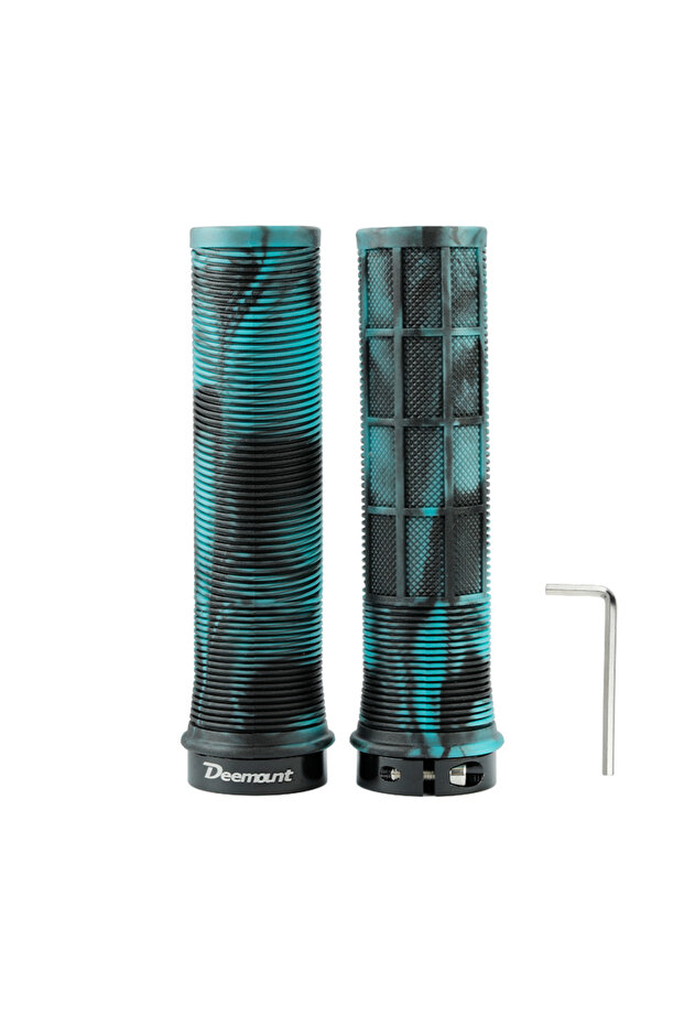 Black Green Deemount TPR Bicycle Handlebar Grips Anti-skid Bar End Comfy Hand Feel MTB Cycling Hand