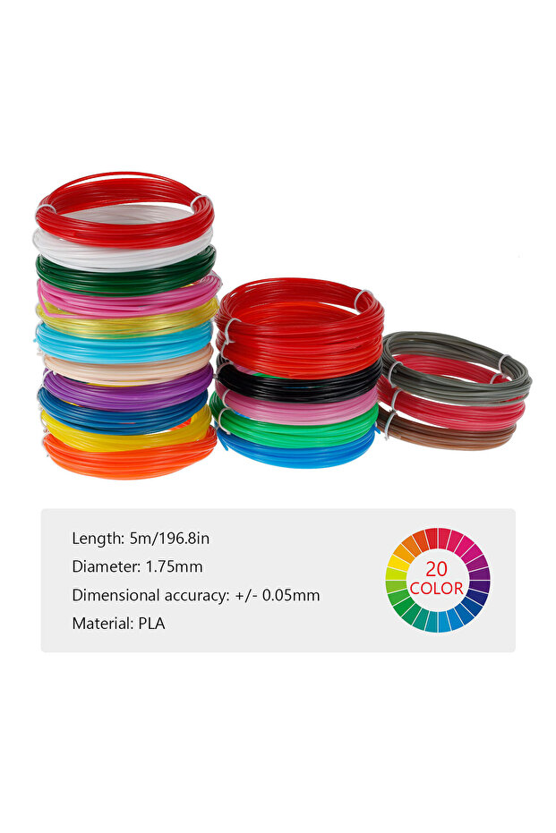 Set B Round 360/160PCS 32 Colors 3D Pen Filament Refills Compatible with 3Doodler Start+ 2.5mm 3D Pr