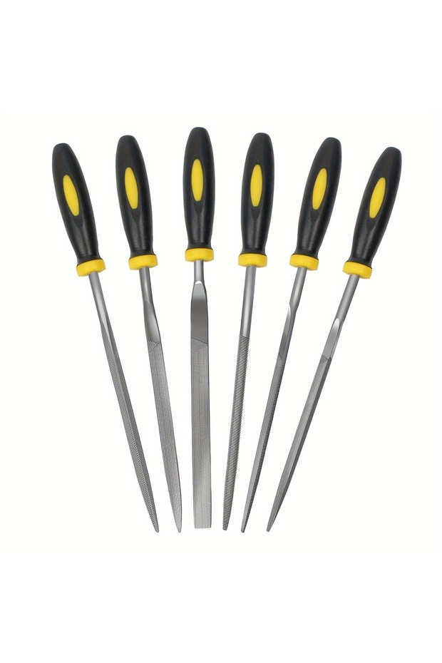 Other 150mm 5pc Premium Needle File Set - High-Carbon Steel Files with Non-Slip Ergonomic Handles fo