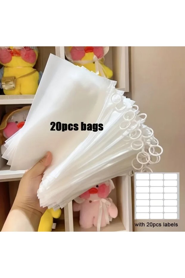 20PCS 10/20pcs, Reusable Practical Storage Bag, Portable Pull Tab Frosted Packaging Bag, Waterproof