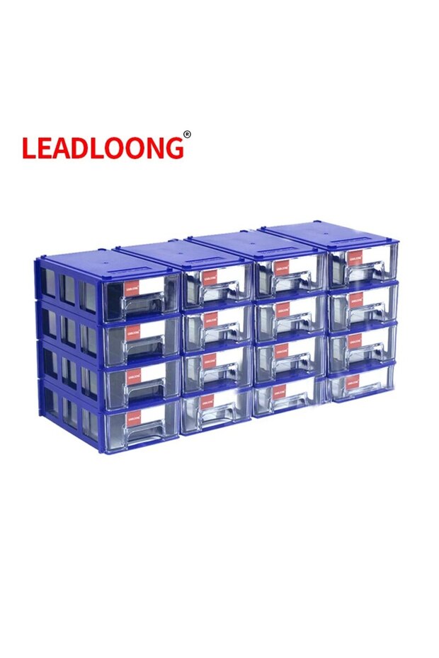 Blue-16 Pack LEADLOONG 8/16pcs 14x9x4cm/5.5x3.5x1.5Inch Screw Parts Crafts Thread Organizer Mini Dra