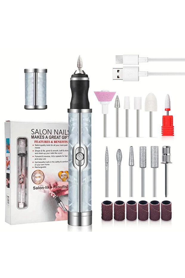 Blue LULAA Rechargeable Electric Nail Drill Machine Cordless Electric Nail File for Acrylic Gel Nail