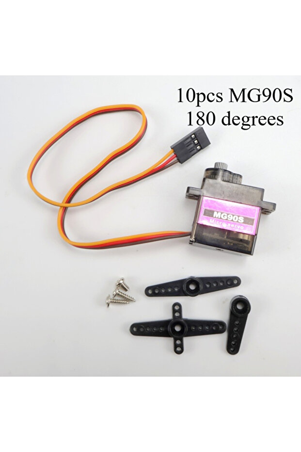 10pcs MG90S 1/4/10pcs MG90S Servo 180 /360 Degree Metal Gears Digital 9g Servo for Remote Control He