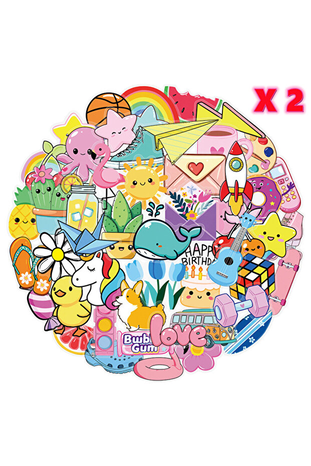100PCS 50/100PCS Small Fresh Cute Cartoon Stickers Children's Stationery Decals Decorative Guitar No