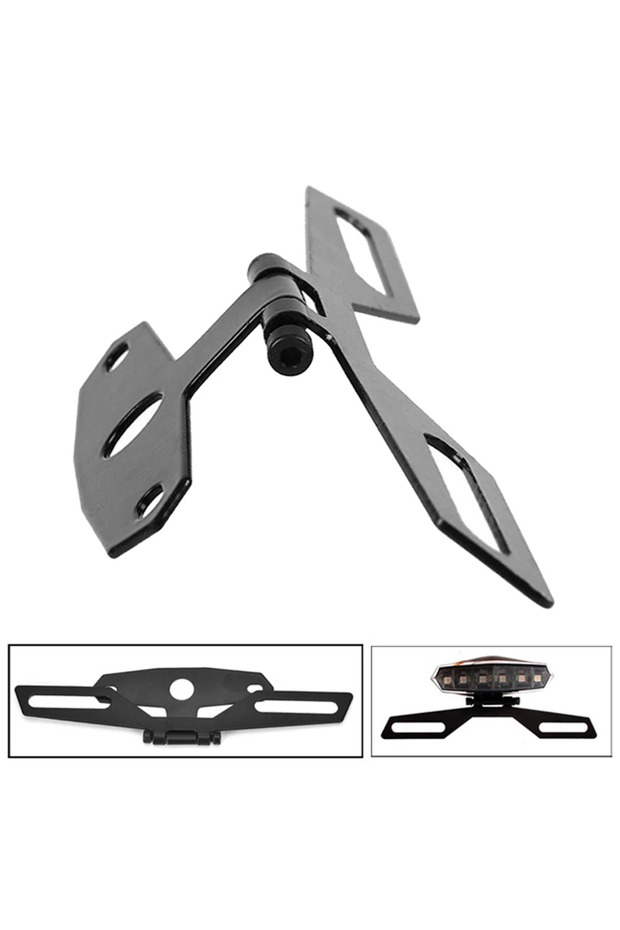 Motorcycle License Plate Bracket Taillight Mount Support Folding Number Plate Frame Holder Mount ...