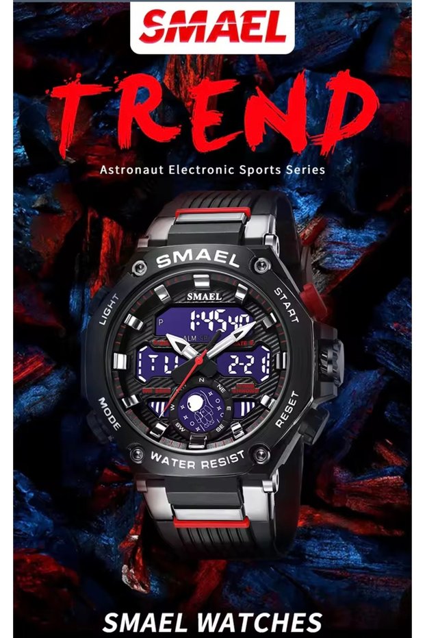 Black Color Led Light Wristwatch