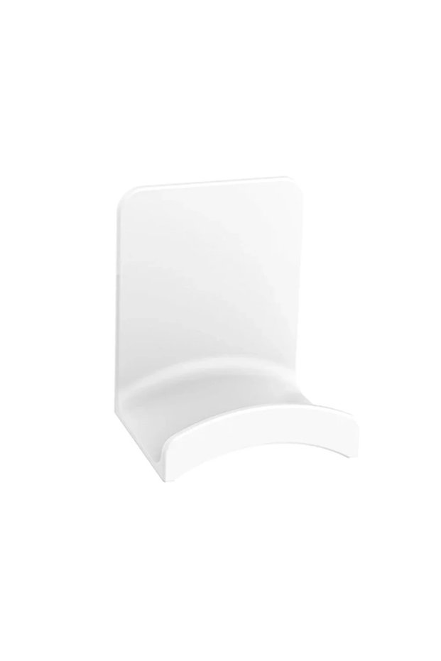 White Universal Headphone Stand Adhensive Plastic Wall Mount Hanger Under Desk Headset Rack Holder S