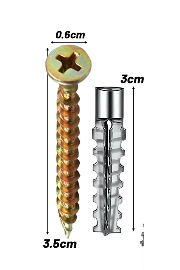 100pcs 6mm 6/8mm Expansion Pipe for Hollow Walls Metal Expansion Screws Kit Self Tapping Screws Pipe