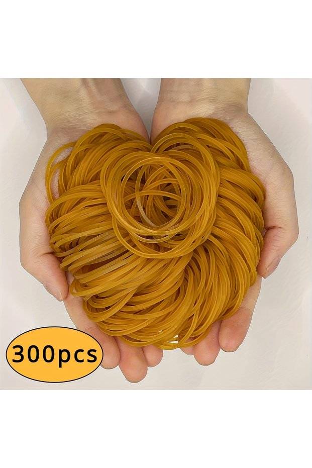 300pcs High Elasticity Yellow Rubber Bands Set - 100/300/666 Pieces 38mm Diameter Durable Natural Ru
