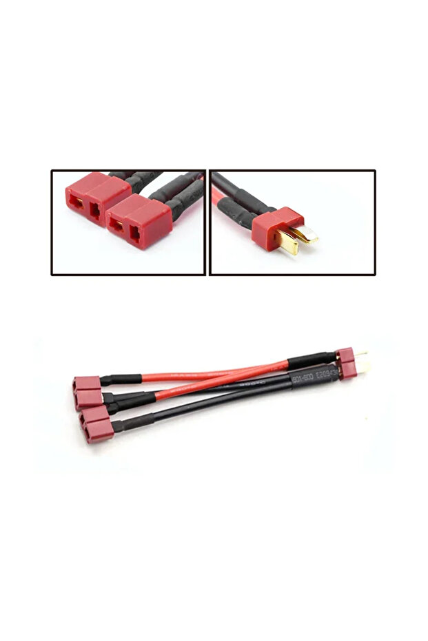1 Male to 2 Female Y T Plug Harness Parallel Battery Connector Cable Dual Extension Y Splitter Silic