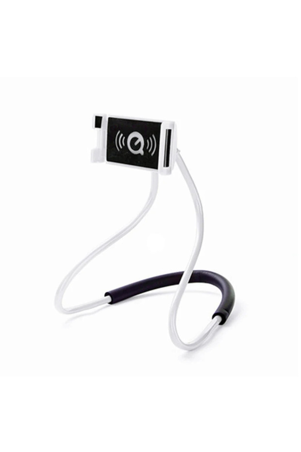 WHITE Flexible Mobile Phone Holder Hanging Neck Lazy Necklace Bracket Bed 360 Degree Phones Holder S