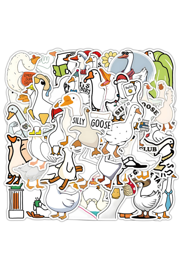 54PCS 54PCS Cartoon Goose Graffiti Sticker Cute Animal Decor Decals Stationery Box Phone Laptop Note