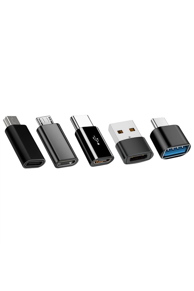 Black 5Pcs USB C OTG Optional (10 Sets) (5 Sets) USB C OTG to C Adapter; Mini to C; Micro to C; Mult