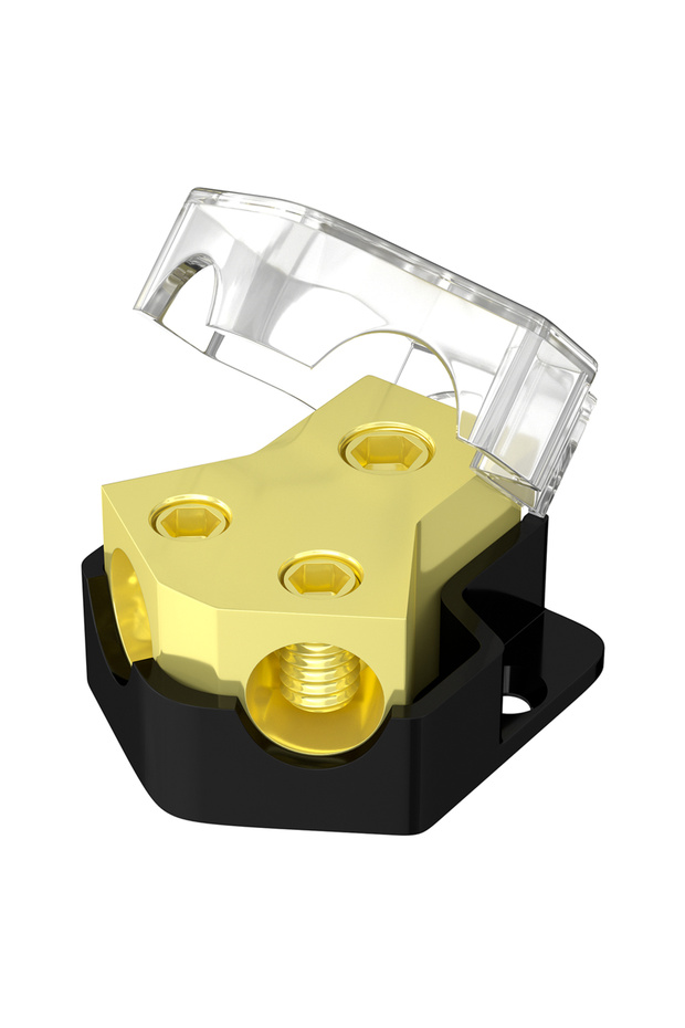 army green 2 Way Power Distribution Block 0/2/4 AWG Gauge in 4/8/10 Gauge Out Car Audio Stereo Amp D