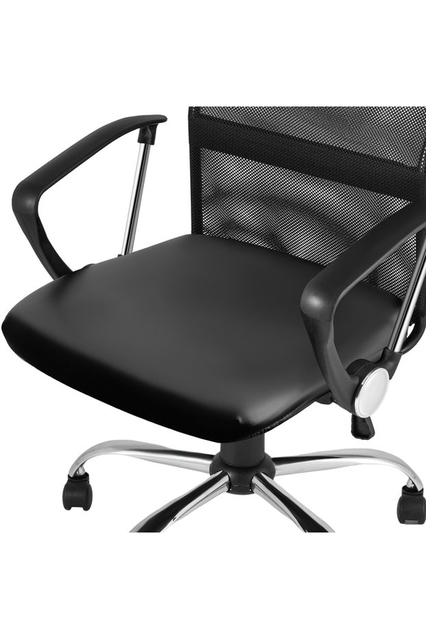 black Office Desk Chair Seat Covers Waterproof Oil-Proof PU Leather High Chair Cover Stretch Compute