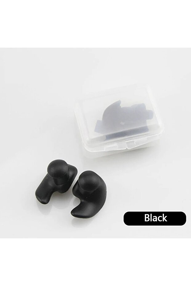 Black 1 Pair Waterproof Soft Earplugs Silicone Portable Ear Plugs Swimming Accessories Soft Portable