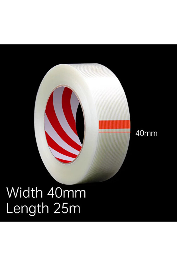 25M 40mm Width 25mStriped Fiber Tape Lithium Battery Pack Insulation Wrap Fiberglass Tape Transparen