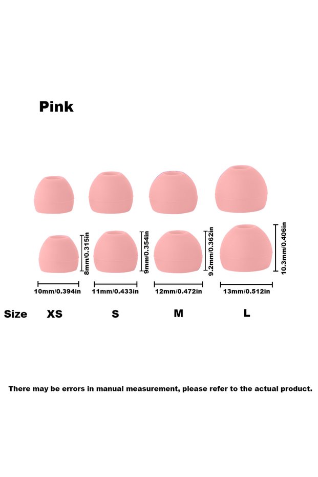 Pink HUAK 4Pairs Earplug Ear tip L M S XS Universal model, compatible with earphones, earbuds, size