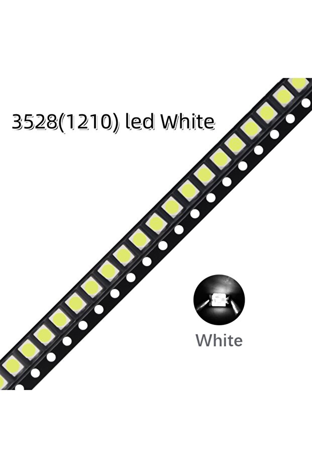 White (2pins) 100Pcs 3528 SMD LED Diode Chip Warm White Red Green Blue Orange Yellow Pink UV Purple