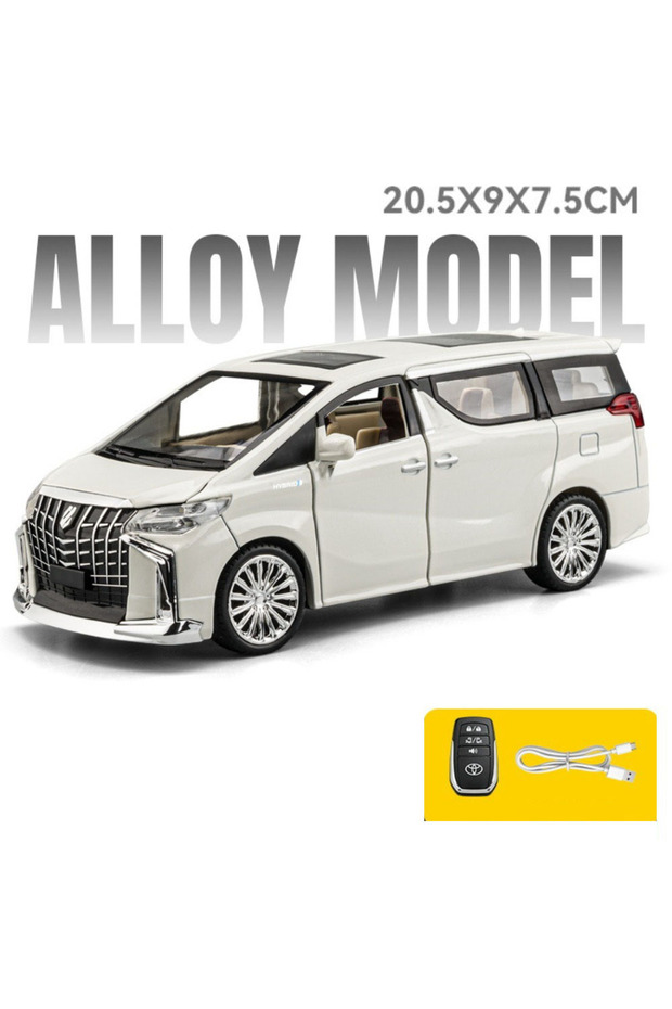 Alphard White 1:24 Alphard VS680 Remote-controlled Car Model Toy Models Alloy Body Rubber Tires Busi