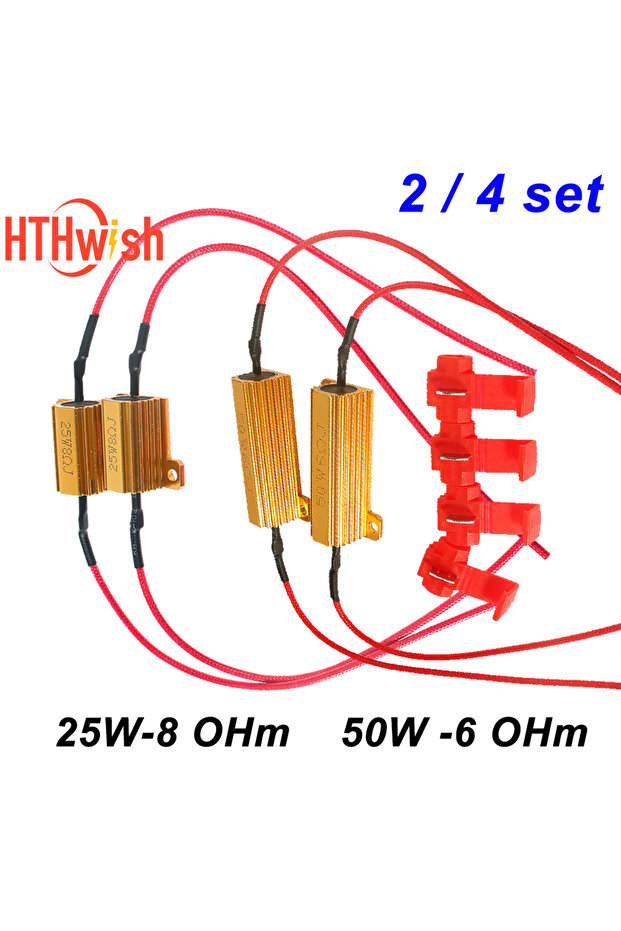 25W 8OHm - 4set 2/4 set 25W 50W Car LED Canbus Decoder 8ohm 6ohm Load Resistors for Automobile Turn