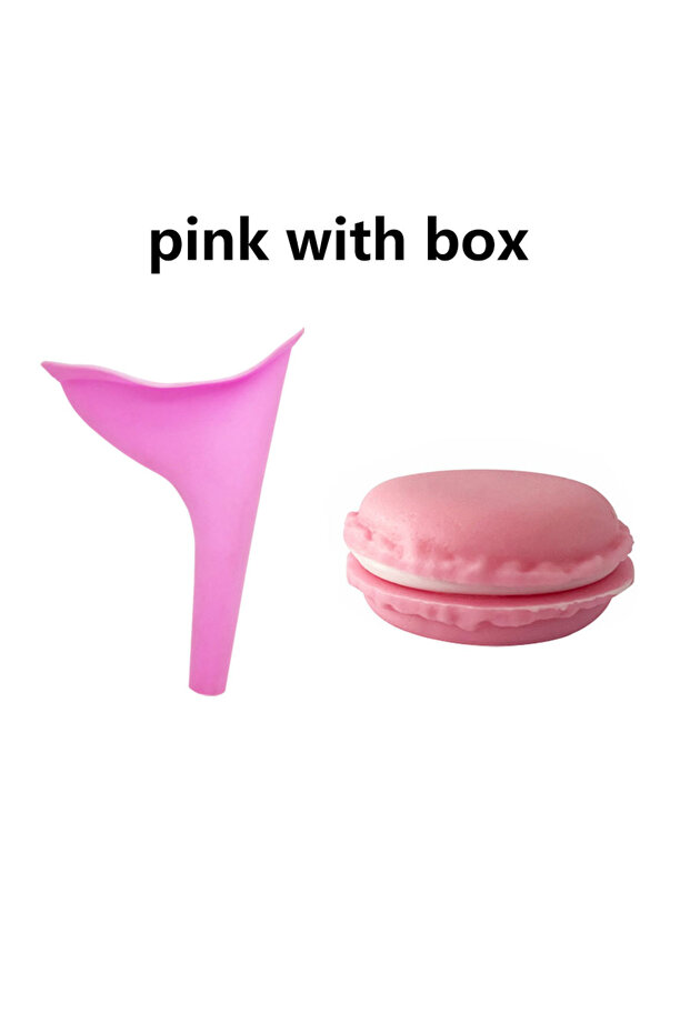 pink with box Female Soft Urinal with Storage Box Outdoors Travel Camping Stand Funnel Urinal Woman