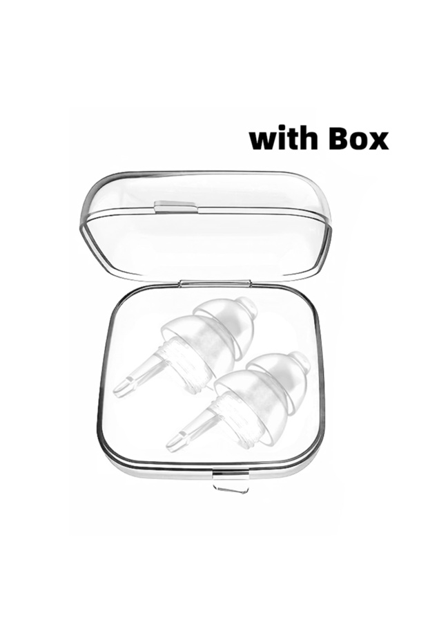 1Pair White-05 HUAK High Fidelity Concert Ear Plugs with Box, Reusable Earplugs, 24dB Noise Reductio