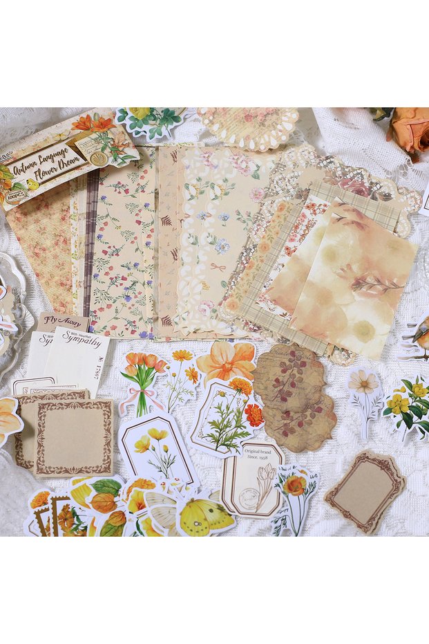 D 100 Pcs Vintage Scrapbooking Paper Collage Paper Self-Adhesive Stickers for Scrapbooking Journal D