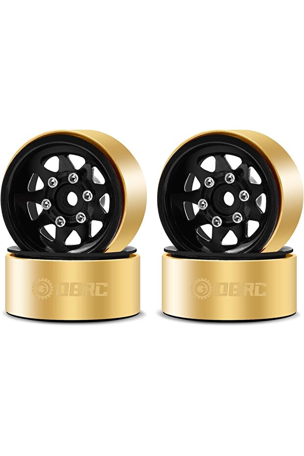 Black OGRC 1.0 Brass RC Deep Dish Wheel Rims Beadlock Wheels for 1/18 TRX4M 1/24 SCX24 C10 JLU Deadb