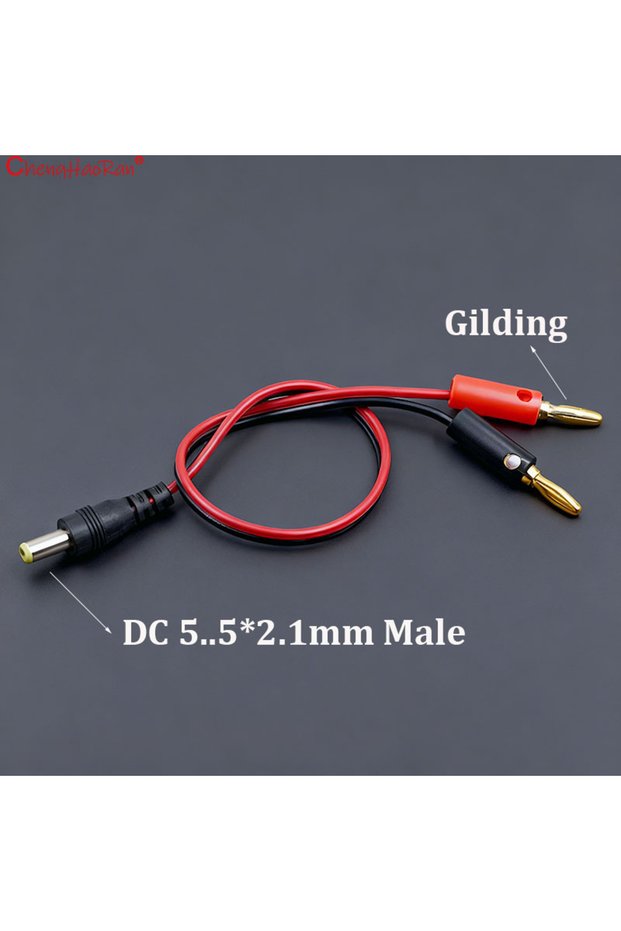 DC male Gilding 1PC DC Plug To Banana Plug Wire 4mm Power Test Wire DC5.5-2.1 To Banana Plug DC Male