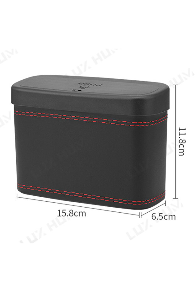1pc Car Door Storage Box Trash Bin with Lid Universal Car Side Door Storage Organizer Waterproof Lea