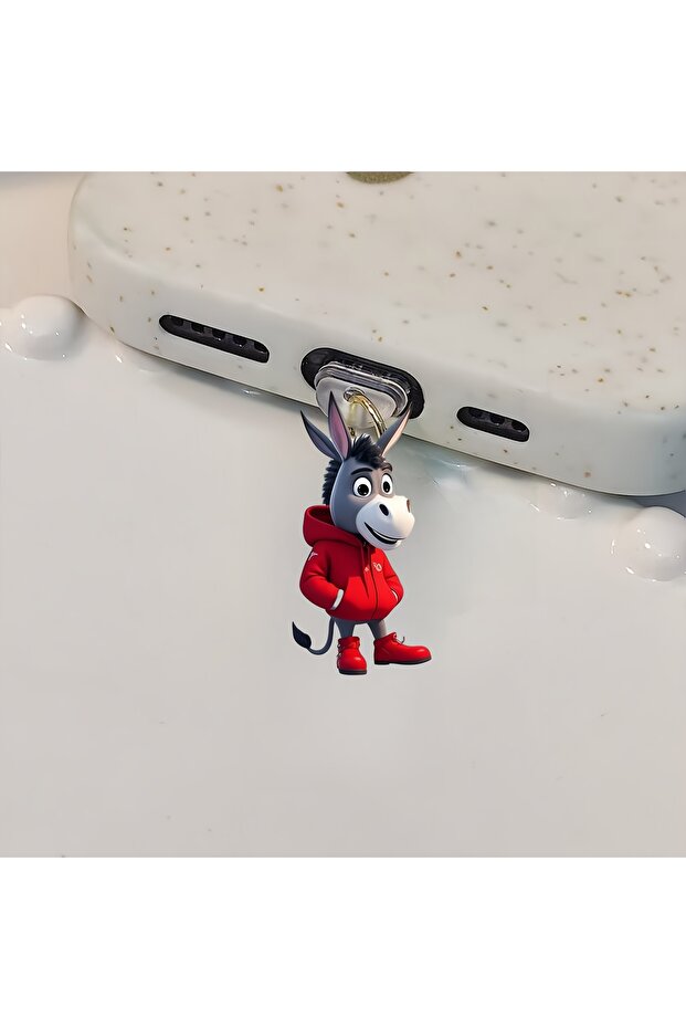 For Iphone5-14 1Pc 2D Cute Donkey Dustproof Plug for Mobile Phones and Smartphones, Exquisite Mobile