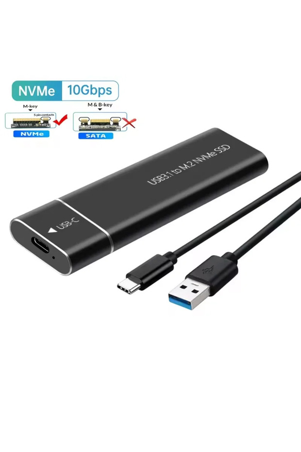 Only Support NVME M2 SSD Case M.2 NVMe SATA SSD Enclosure Adapter 10Gbps USB 3.2 Gen2 USB C External