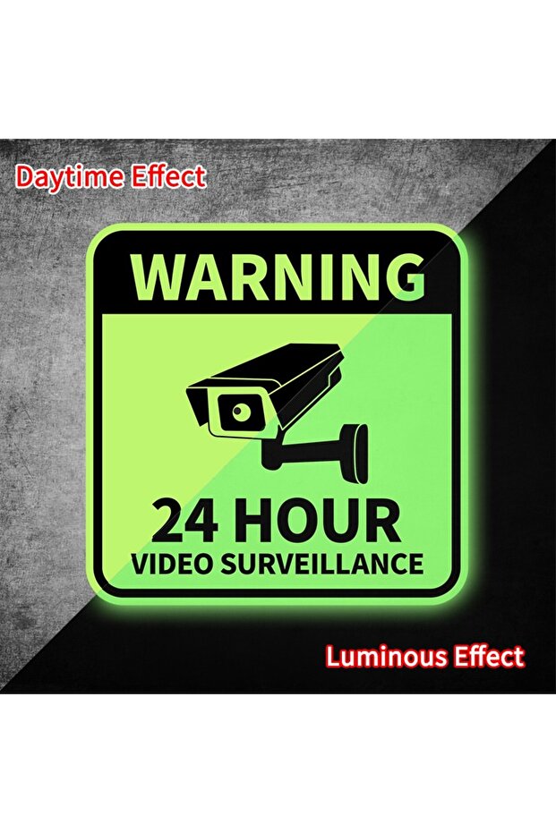 15x15CM YG-JK 1PC WARNING 24HOUR VIDEO SURVEILLANCE Motorcycle Glow Stickers Motorbike Front Fairing