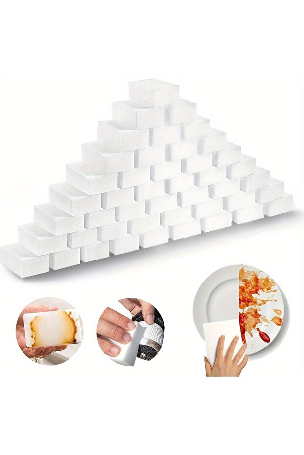 20pcs white 20Pcs Sponge Eraser Melamine Sponge Cleaner Kitchen Cleaning Sponge For Dish Wash Househ