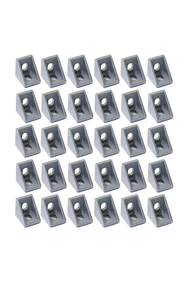 30Pcs Aluminum Profile Corner Bracket 2020 Series L Shape Right Angle Connector for Standard 6mm Slo