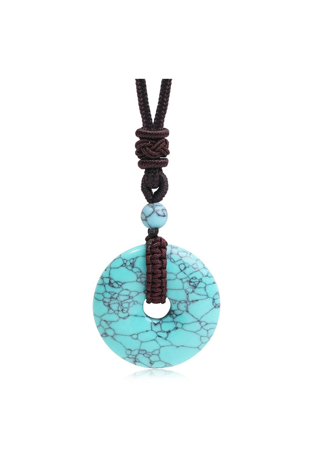 Syn turquoise Natural Stone Amethyst Tiger's Eye Necklace Pendant Fashionable Men's and Women's Neck