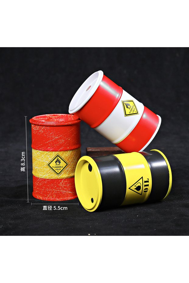 3pcs A Iron Mini Oil Drum Model Chemistry Oil Drum Model Car Model Storage Box Desktop Decoration Wa