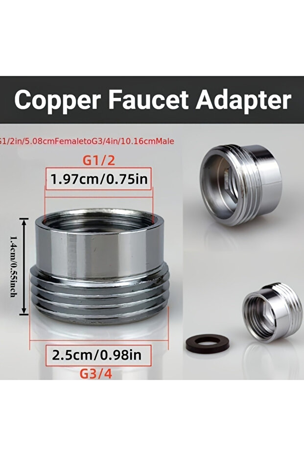 Premium Thickened Brass Faucet Adapter Anti-Corrosion and Rust Proof, G1/2 'to G3/4' Faucet Adapter,
