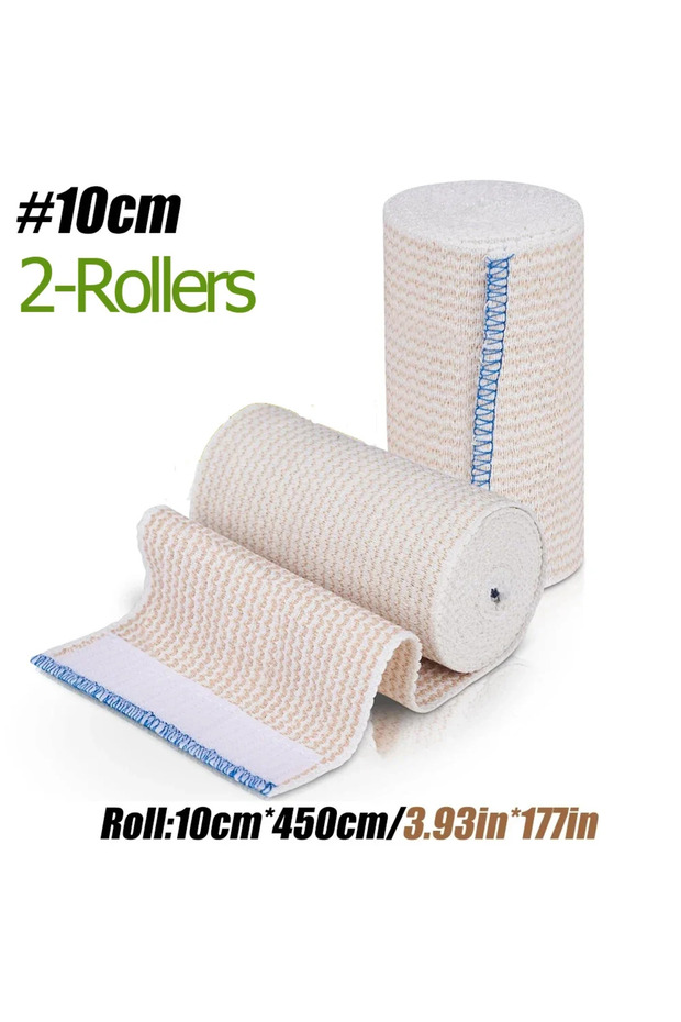 10cmX 450 cm 2 Pack Elastic Bandage Wrap, Compression Wrap Bandage for Legs, Ankle, Knee, Tummy, Bod