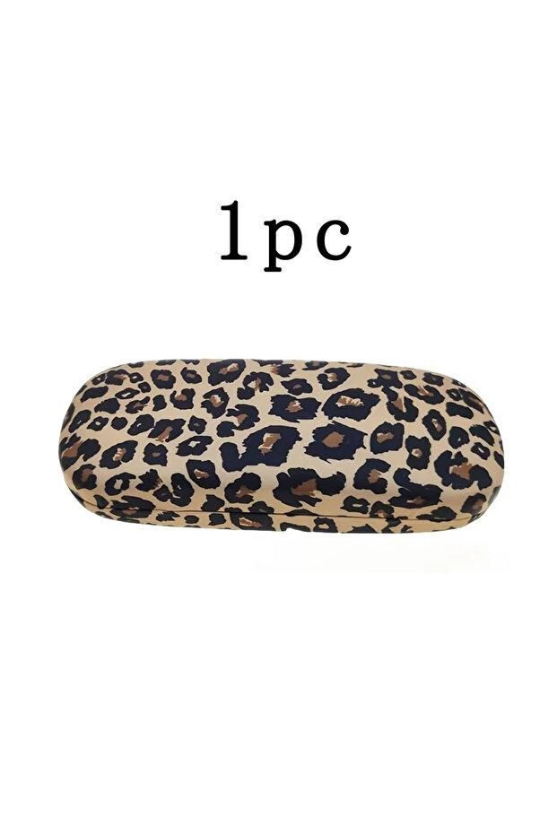 1pc 1pc Luxury Leopard Print Metal Glasses Case: Durable Stainless Steel, Advanced Velvet anti Press