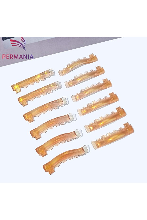 Gold Glitter PERMANIA 6 Pairs Silicone Eyelash Perm Rod Lash Lift Pads with 'C' Curl Super Soft Extr