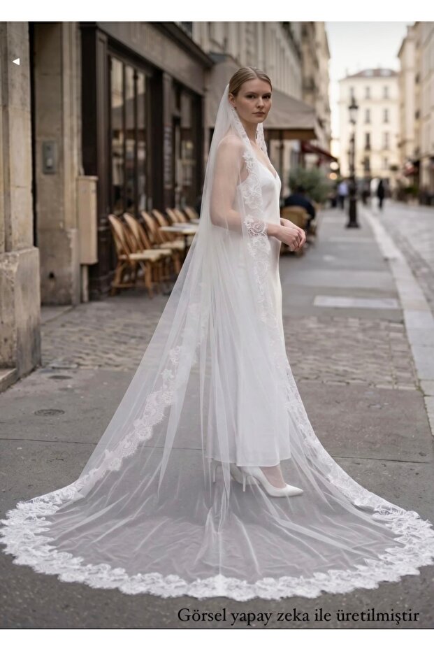 3 Mt French Lez Lace Veil