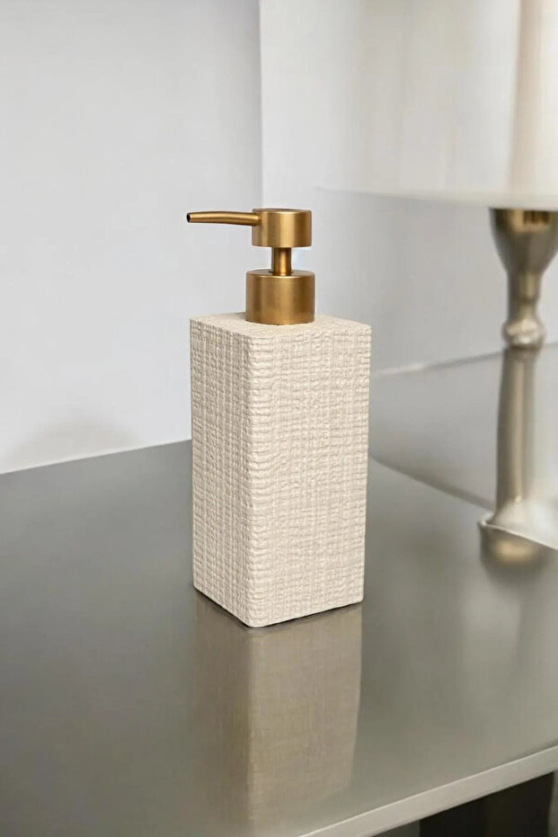 Stone-Look 430 ml Liquid Soap Dispenser – Modern Design Stylish Bathroom Soap Dispenser