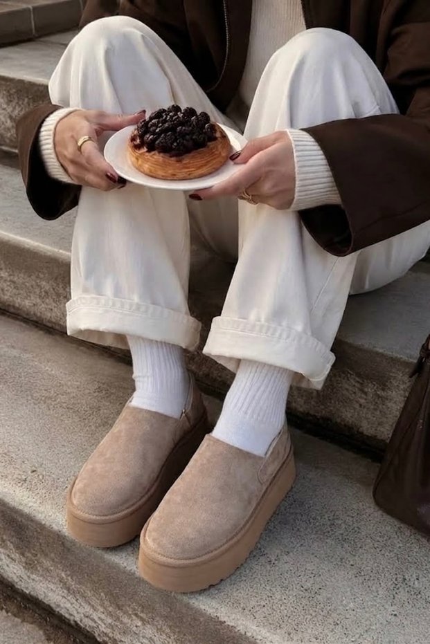 Velcro Inside Plush Thick Sole Women's Boots Mink