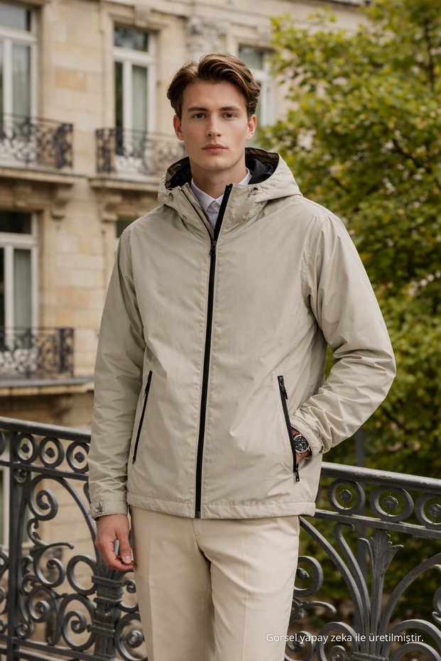 Men's Daily Premium Casual Lined Stone Raincoat