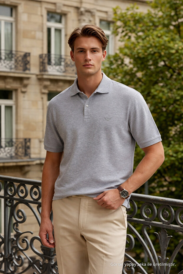 Men's Elite Comfort M.Gray Polo Neck T-Shirt