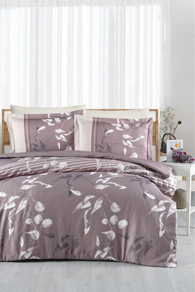 RANFORCE SINGLE PERSON Duvet Cover Set TIVORY DAMSON