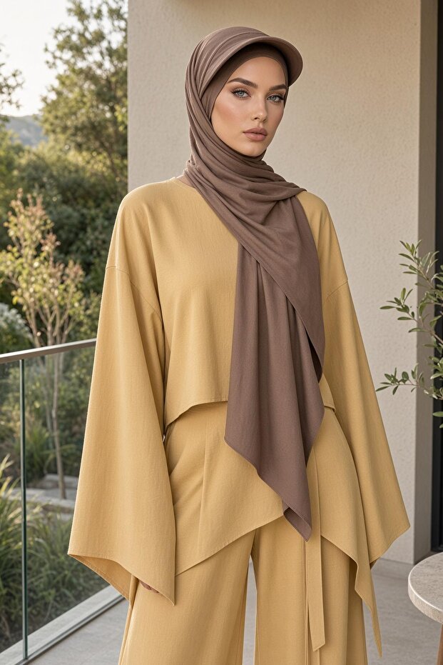 Combed Cotton Shawl with Visor,Ss-1